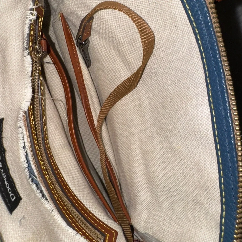 Dooney & Bourke Teal and Tan Satchel